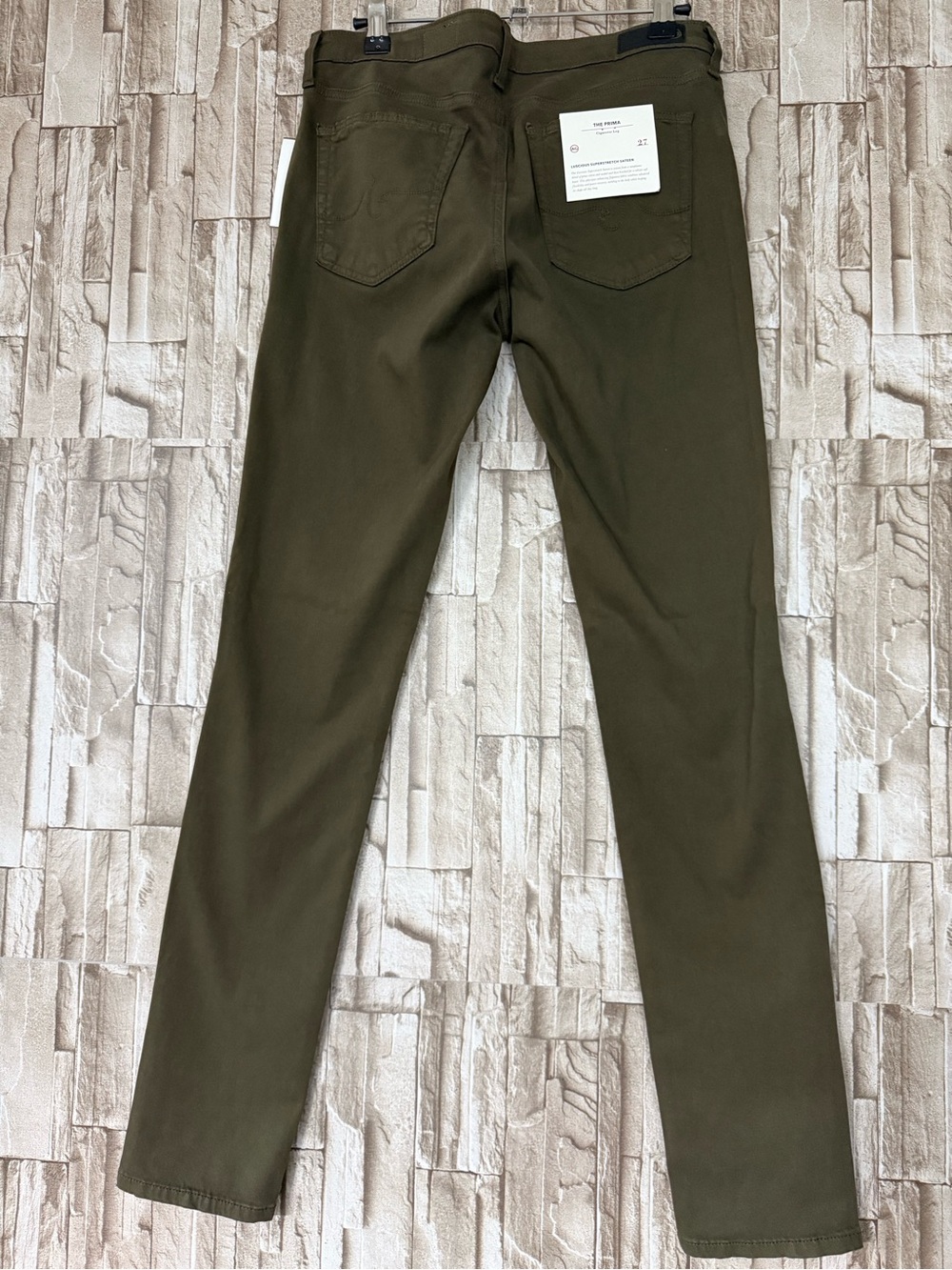 AG Adriano Goldschmied The Prima Olive Green Cigarette Leg Jeans - Picture 3 of 5